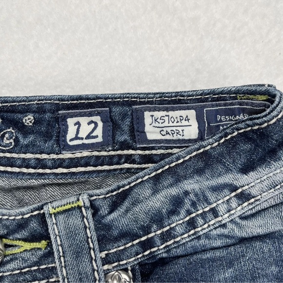 Miss Me Girls Capris Size 12 JK5701P4 Stud Embellished Bling Peace Signs *Read - Picture 4 of 13